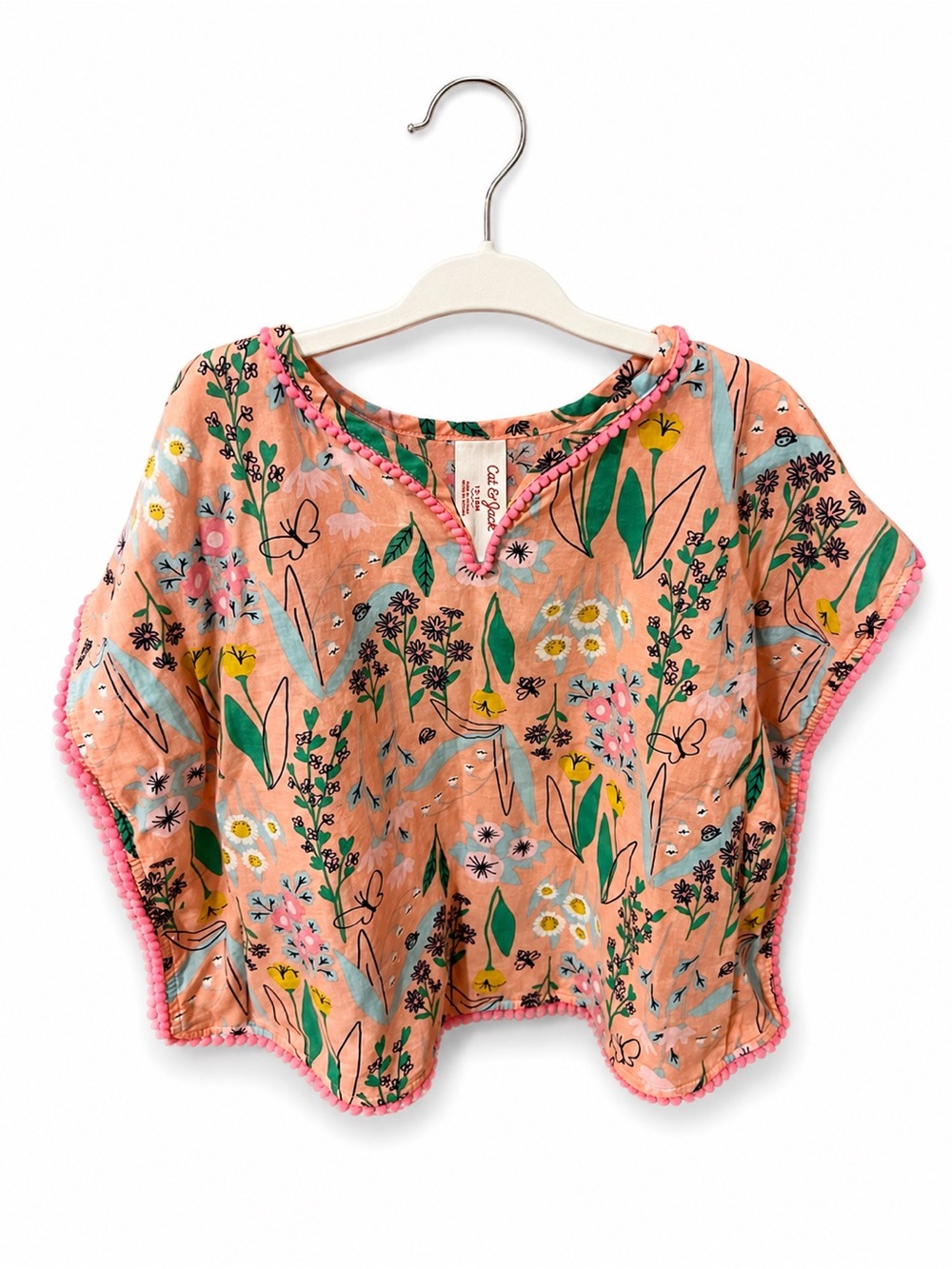 Cat & Jack Pink Floral Poncho Style Swim Cover